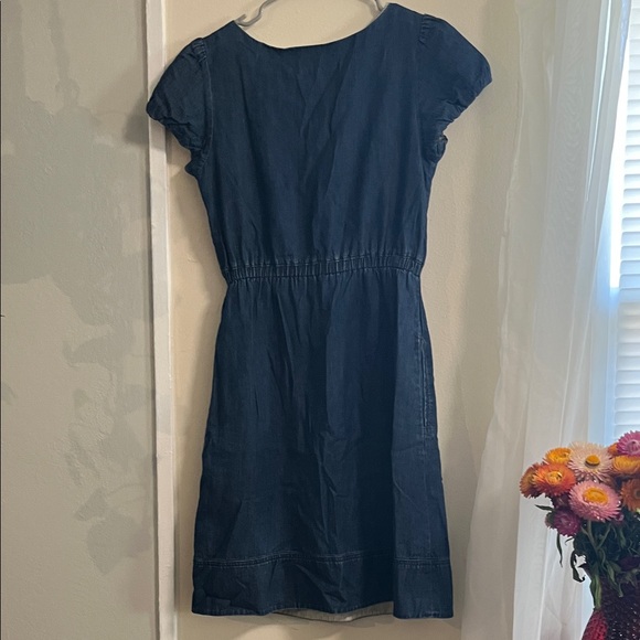 Maeve Dark Blue Ruffle Midi Dress - Picture 4 of 6